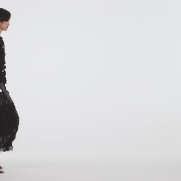 Black Knit Metallic Chiffon Midi Dress