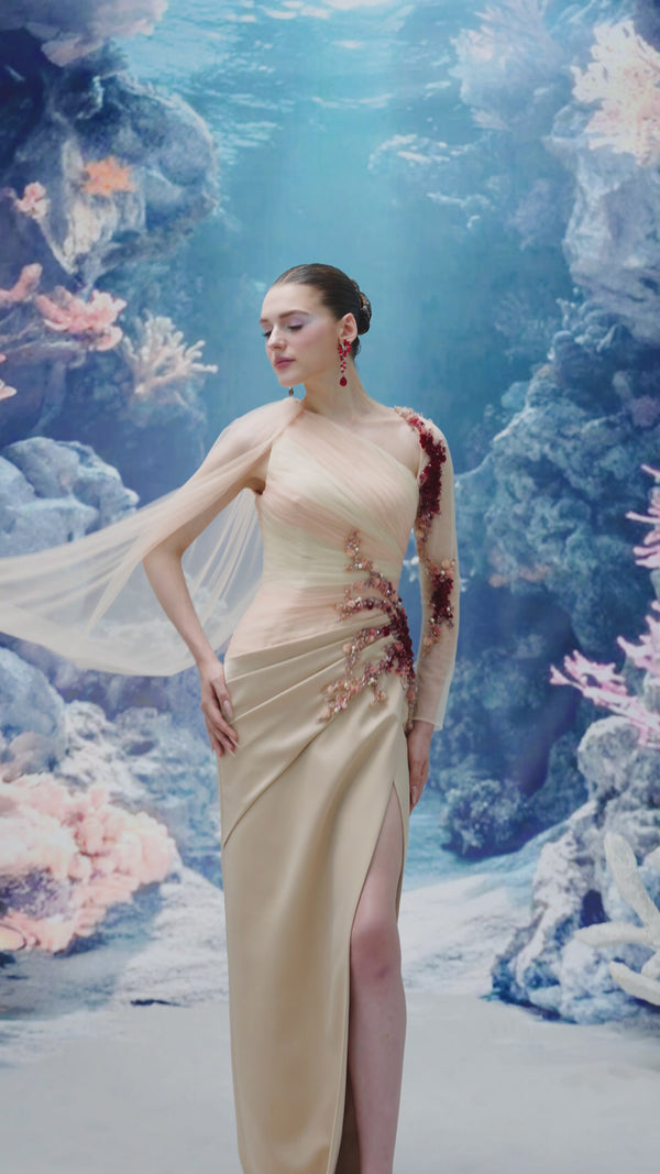 Irene Tulle & Silk Taffeta Gown