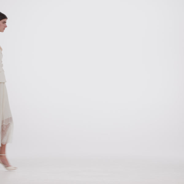 Cream Boucle Shawl Collared Midi Dress