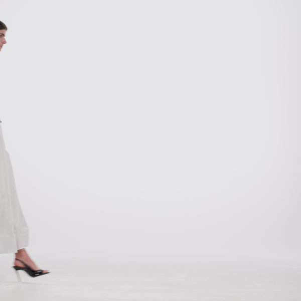 White Knit Linen Midi Dress