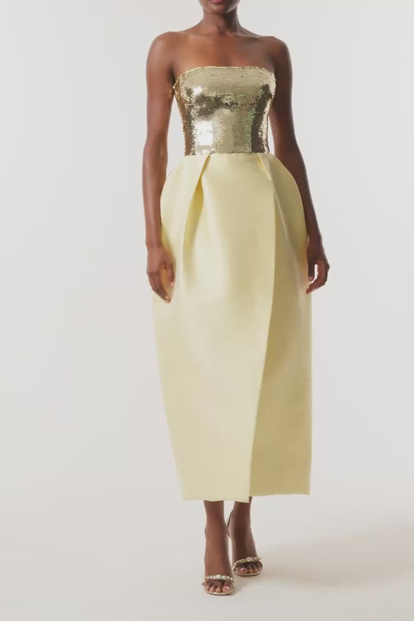 Sequin Mikado Cocktail Dress