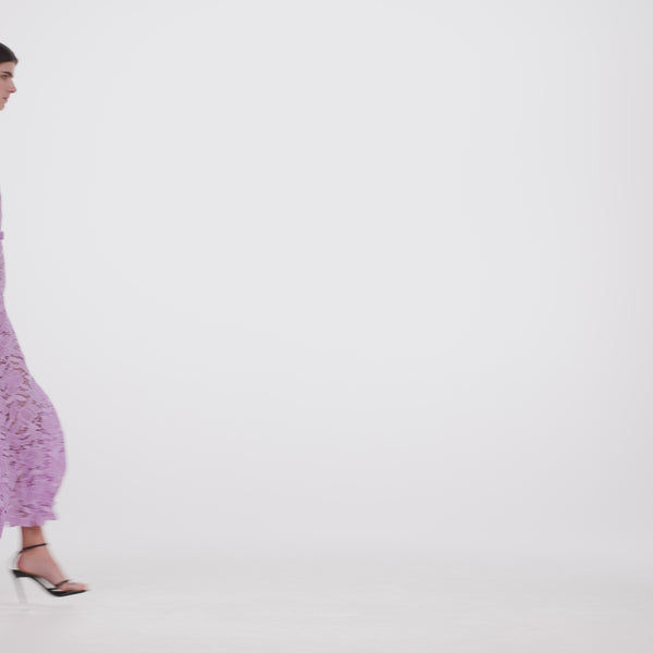 Lilac Guipure Midi Dress
