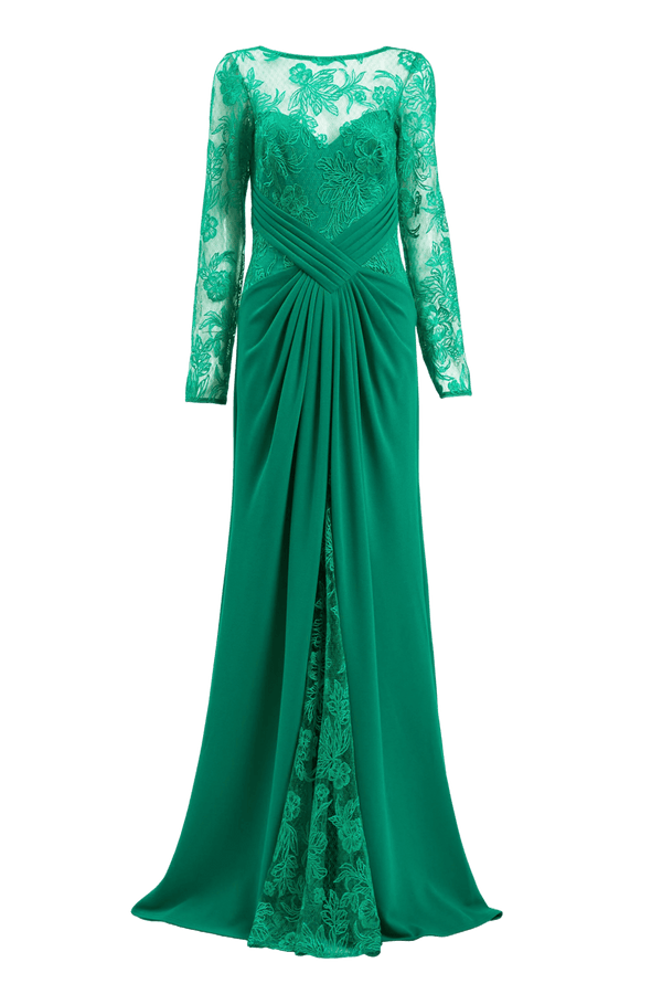 Ravina Embroidered Illusion Gown - ALBOUSHIYA - district 5 - dubai - riyadh - abaya - dresses - designers - evening wear - luxury - elegance - craftsmanship - gowns - cocktail dresses - collections - georges