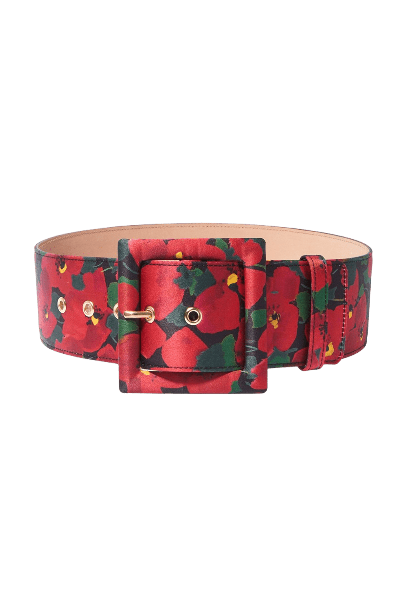 Red Floral - Print Icon Belt - ALBOUSHIYA - district 5 - dubai - riyadh - abaya - dresses - designers - evening wear - luxury - elegance - craftsmanship - gowns - cocktail dresses - collections - georges