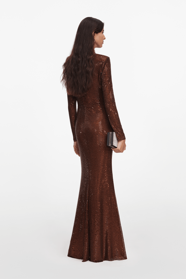 Rhinestone Maxi Dress - ALBOUSHIYA - district 5 - dubai - riyadh - abaya - dresses - designers - evening wear - luxury - elegance - craftsmanship - gowns - cocktail dresses - collections - georges