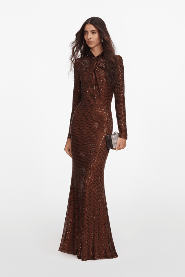 Rhinestone Maxi Dress - ALBOUSHIYA - district 5 - dubai - riyadh - abaya - dresses - designers - evening wear - luxury - elegance - craftsmanship - gowns - cocktail dresses - collections - georges