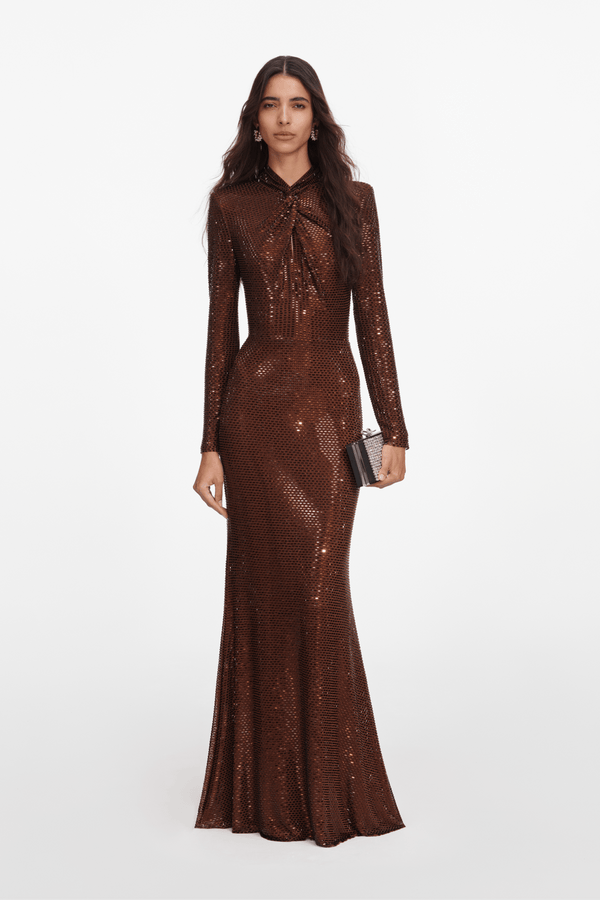 Rhinestone Maxi Dress - ALBOUSHIYA - district 5 - dubai - riyadh - abaya - dresses - designers - evening wear - luxury - elegance - craftsmanship - gowns - cocktail dresses - collections - georges