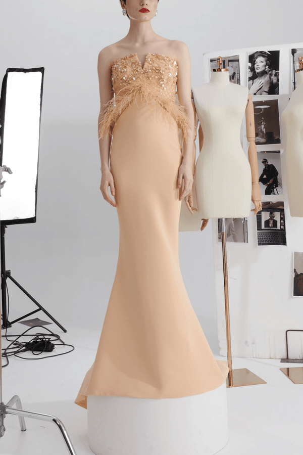 Riko Dress - ALBOUSHIYA - district 5 - dubai - riyadh - abaya - dresses - designers - evening wear - luxury - elegance - craftsmanship - gowns - cocktail dresses - collections - georges