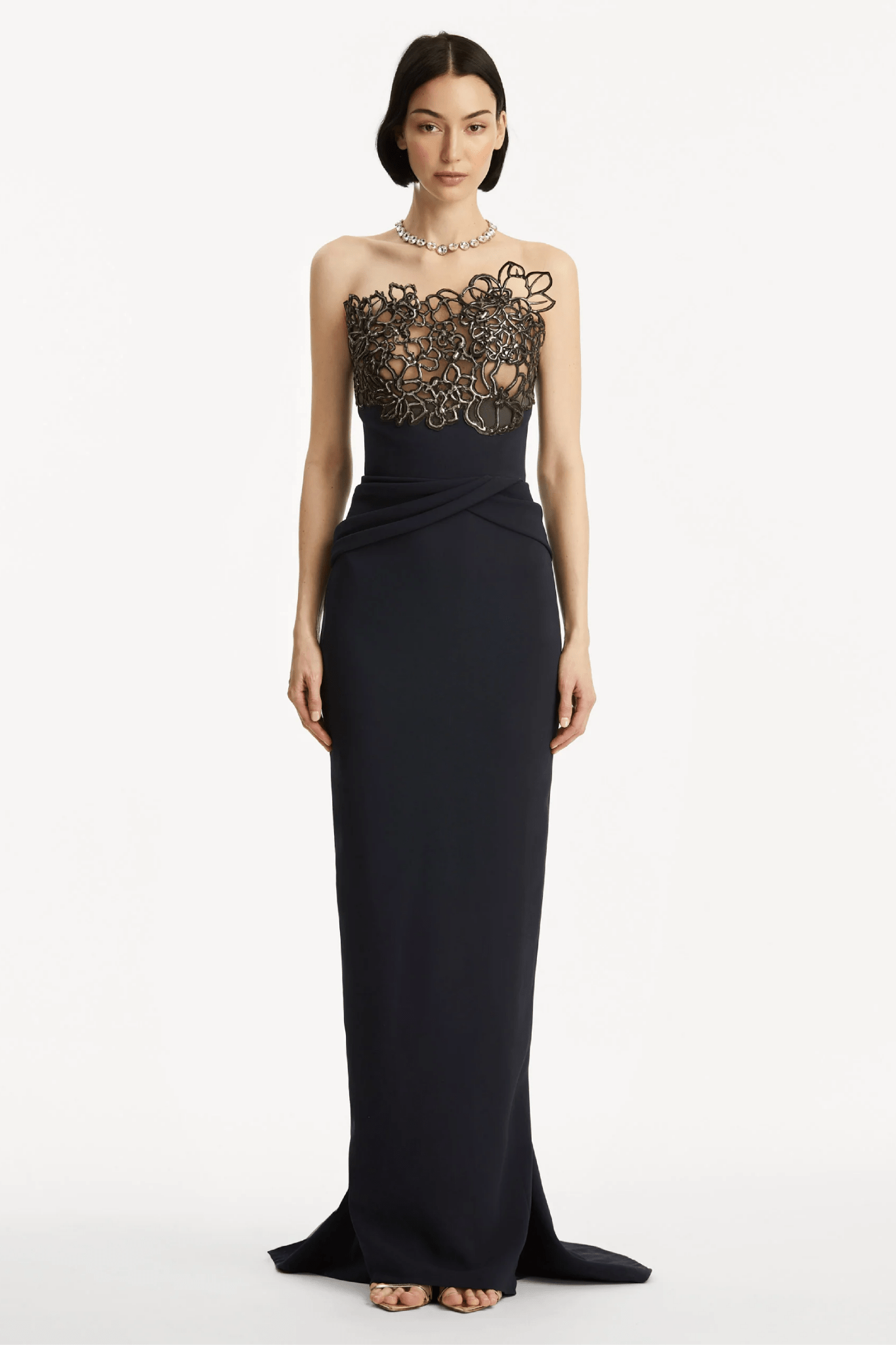 Rubber Lace Cady Gown - ALBOUSHIYA - district 5 - dubai - riyadh - abaya - dresses - designers - evening wear - luxury - elegance - craftsmanship - gowns - cocktail dresses - collections - georges