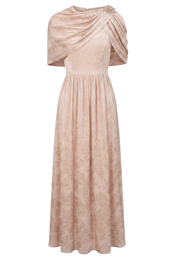 Sallie Dress in Soft Pink - ALBOUSHIYA - district 5 - dubai - riyadh - abaya - dresses - designers - evening wear - luxury - elegance - craftsmanship - gowns - cocktail dresses - collections - georges