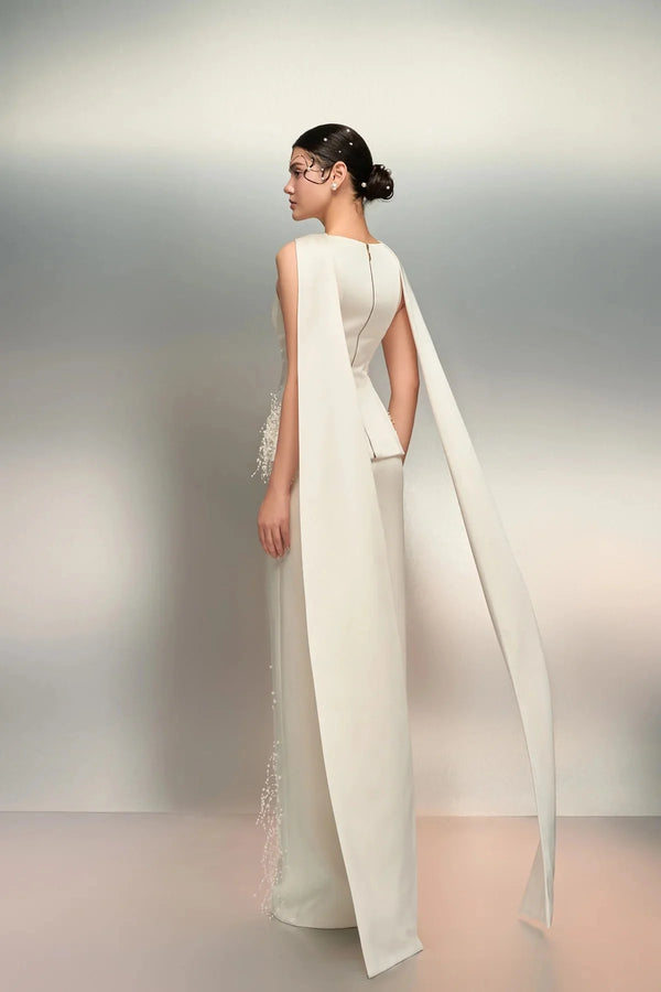 Salma Silk Taffeta Dress - ALBOUSHIYA - district 5 - dubai - riyadh - abaya - dresses - designers - evening wear - luxury - elegance - craftsmanship - gowns - cocktail dresses - collections - georges
