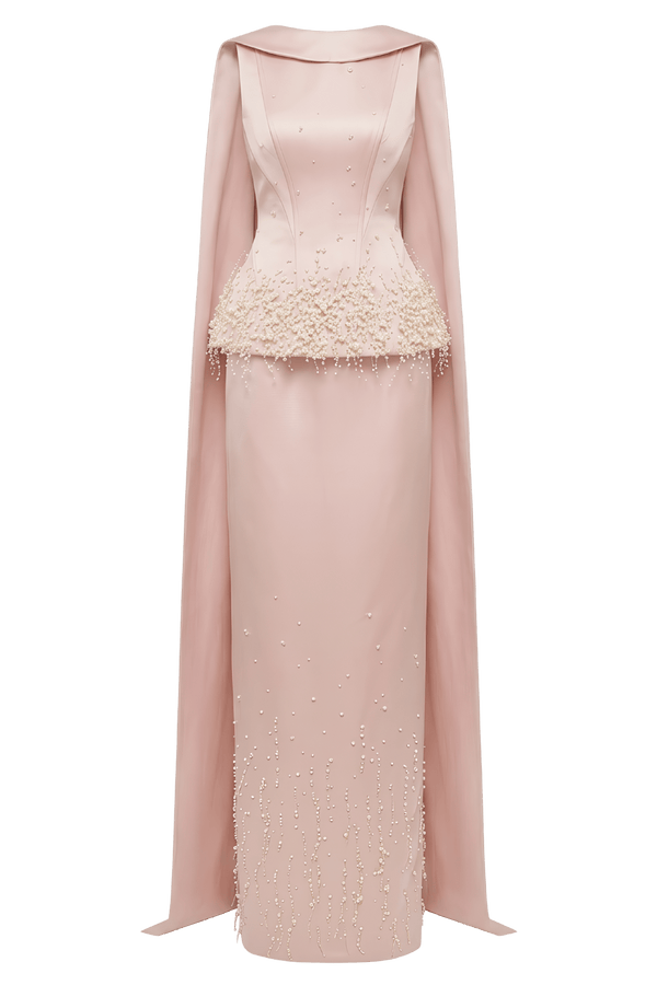 Salma Silk Taffeta Dress - ALBOUSHIYA - district 5 - dubai - riyadh - abaya - dresses - designers - evening wear - luxury - elegance - craftsmanship - gowns - cocktail dresses - collections - georges