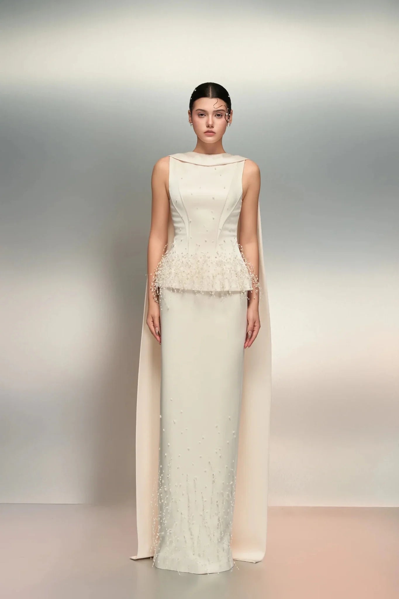 Salma Silk Taffeta Dress - ALBOUSHIYA - district 5 - dubai - riyadh - abaya - dresses - designers - evening wear - luxury - elegance - craftsmanship - gowns - cocktail dresses - collections - georges
