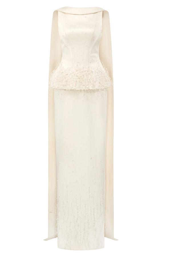 Salma Silk Taffeta Dress - ALBOUSHIYA - district 5 - dubai - riyadh - abaya - dresses - designers - evening wear - luxury - elegance - craftsmanship - gowns - cocktail dresses - collections - georges