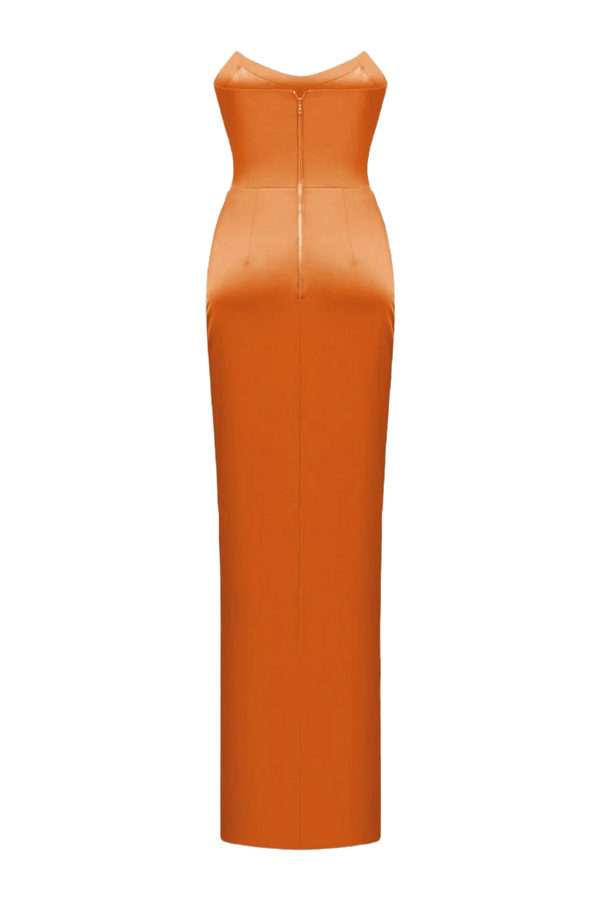 Satin Corset Maxi Dress with Draped Skirt - ALBOUSHIYA - district 5 - dubai - riyadh - abaya - dresses - designers - evening wear - luxury - elegance - craftsmanship - gowns - cocktail dresses - collections - georges