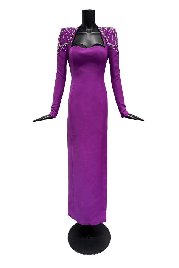 Scarlet Majesty Gown - ALBOUSHIYA - district 5 - dubai - riyadh - abaya - dresses - designers - evening wear - luxury - elegance - craftsmanship - gowns - cocktail dresses - collections - georges