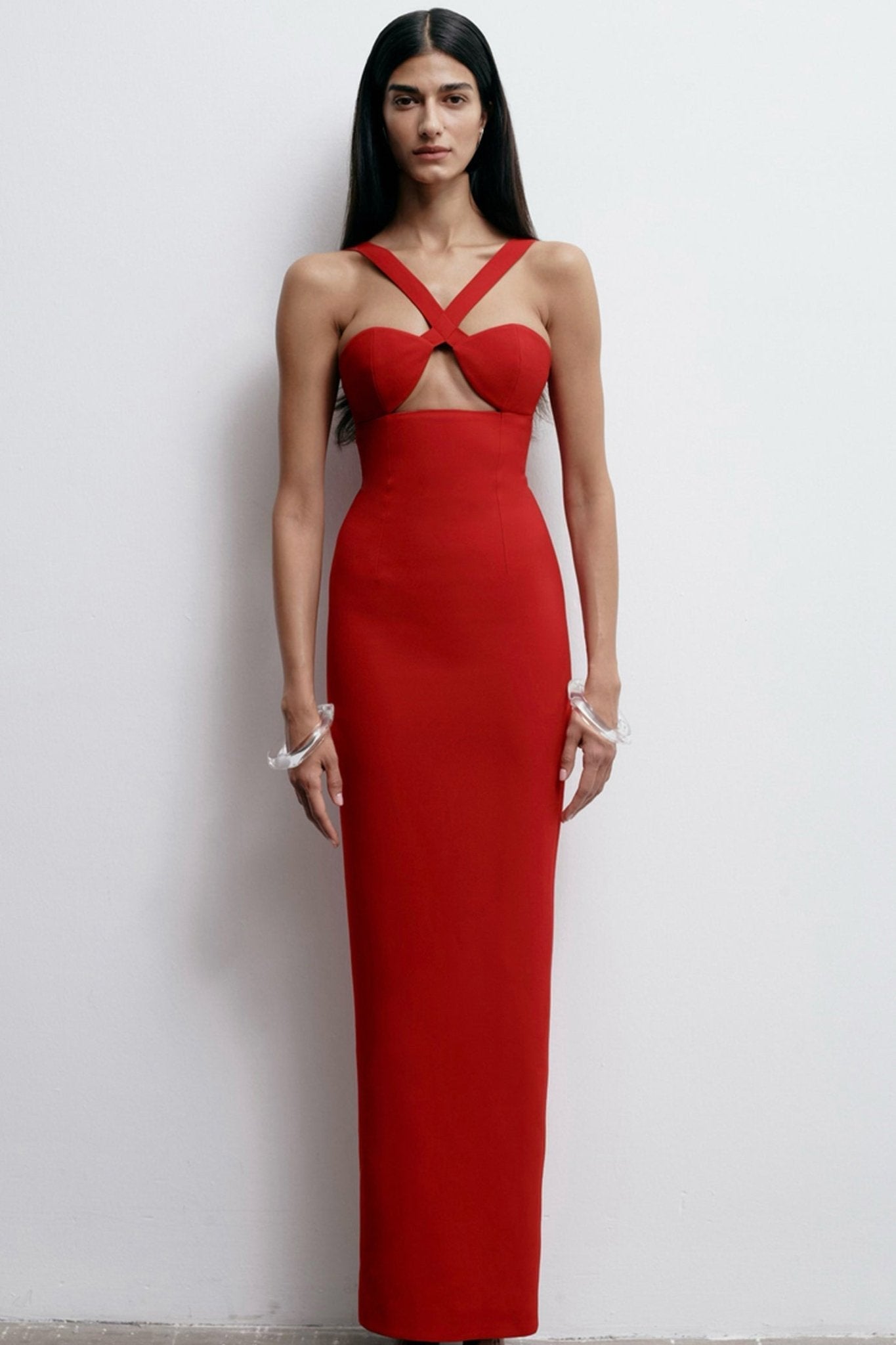 Semiramis Cutout Maxi Dress - ALBOUSHIYA - district 5 - dubai - riyadh - abaya - dresses - designers - evening wear - luxury - elegance - craftsmanship - gowns - cocktail dresses - collections - georges