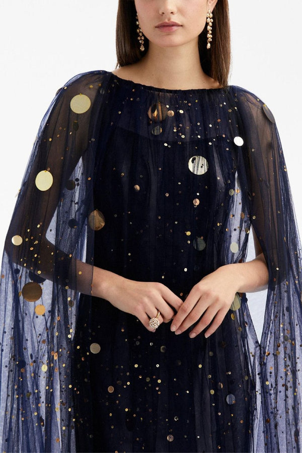 Sequin & Bead Embroidered Firefly Caftan - ALBOUSHIYA - district 5 - dubai - riyadh - abaya - dresses - designers - evening wear - luxury - elegance - craftsmanship - gowns - cocktail dresses - collections - georges