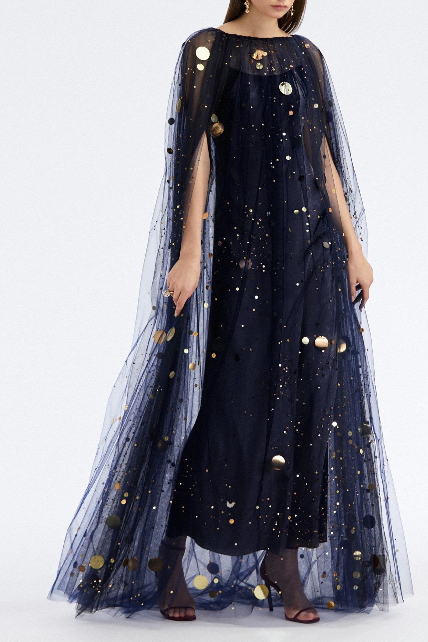 Sequin & Bead Embroidered Firefly Caftan - ALBOUSHIYA - district 5 - dubai - riyadh - abaya - dresses - designers - evening wear - luxury - elegance - craftsmanship - gowns - cocktail dresses - collections - georges