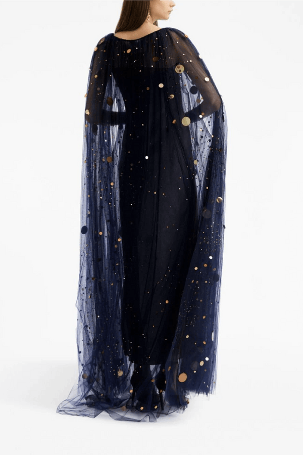 Sequin & Bead Embroidered Firefly Caftan - ALBOUSHIYA - district 5 - dubai - riyadh - abaya - dresses - designers - evening wear - luxury - elegance - craftsmanship - gowns - cocktail dresses - collections - georges