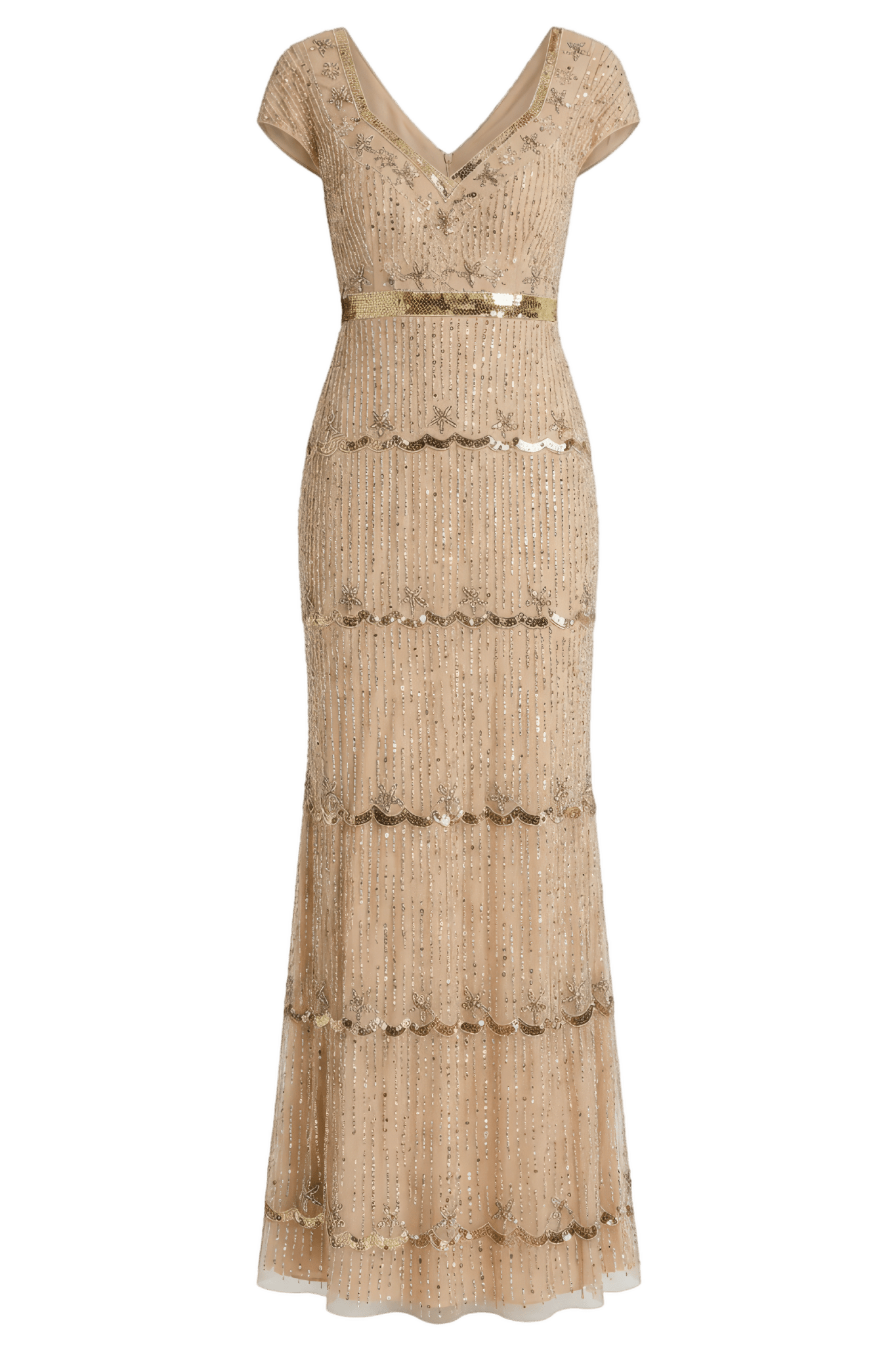 Sequin Cap Sleeve Sweetheart Column Gown - ALBOUSHIYA - district 5 - dubai - riyadh - abaya - dresses - designers - evening wear - luxury - elegance - craftsmanship - gowns - cocktail dresses - collections - georges