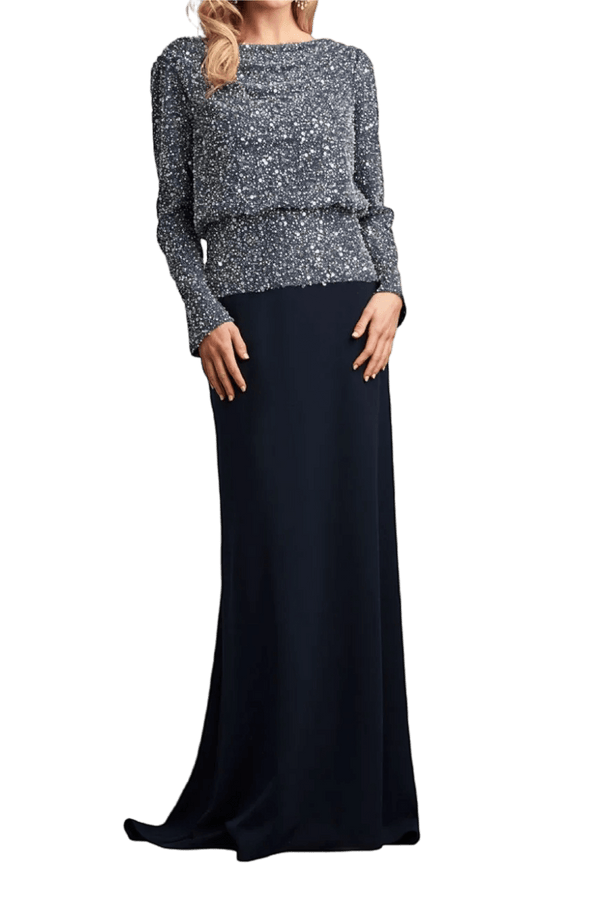 Sequin - Embellished Paneled Gown - ALBOUSHIYA - district 5 - dubai - riyadh - abaya - dresses - designers - evening wear - luxury - elegance - craftsmanship - gowns - cocktail dresses - collections - georges