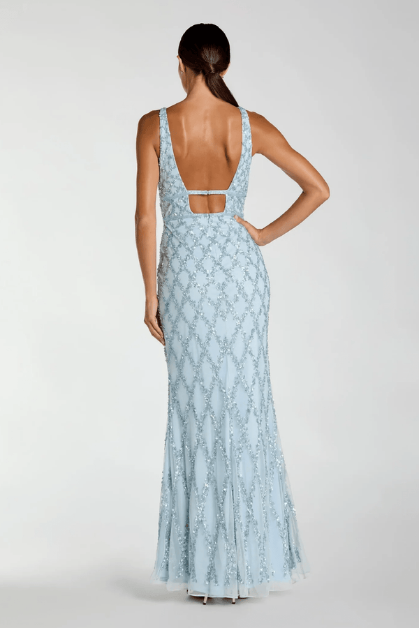 Sequin Embellished Sleeveless Column Gown - ALBOUSHIYA - district 5 - dubai - riyadh - abaya - dresses - designers - evening wear - luxury - elegance - craftsmanship - gowns - cocktail dresses - collections - georges