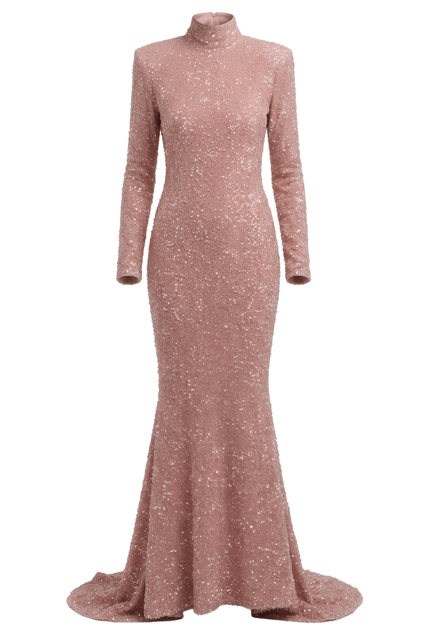 Sequin High - Neck Evening Gown - ALBOUSHIYA - district 5 - dubai - riyadh - abaya - dresses - designers - evening wear - luxury - elegance - craftsmanship - gowns - cocktail dresses - collections - georges