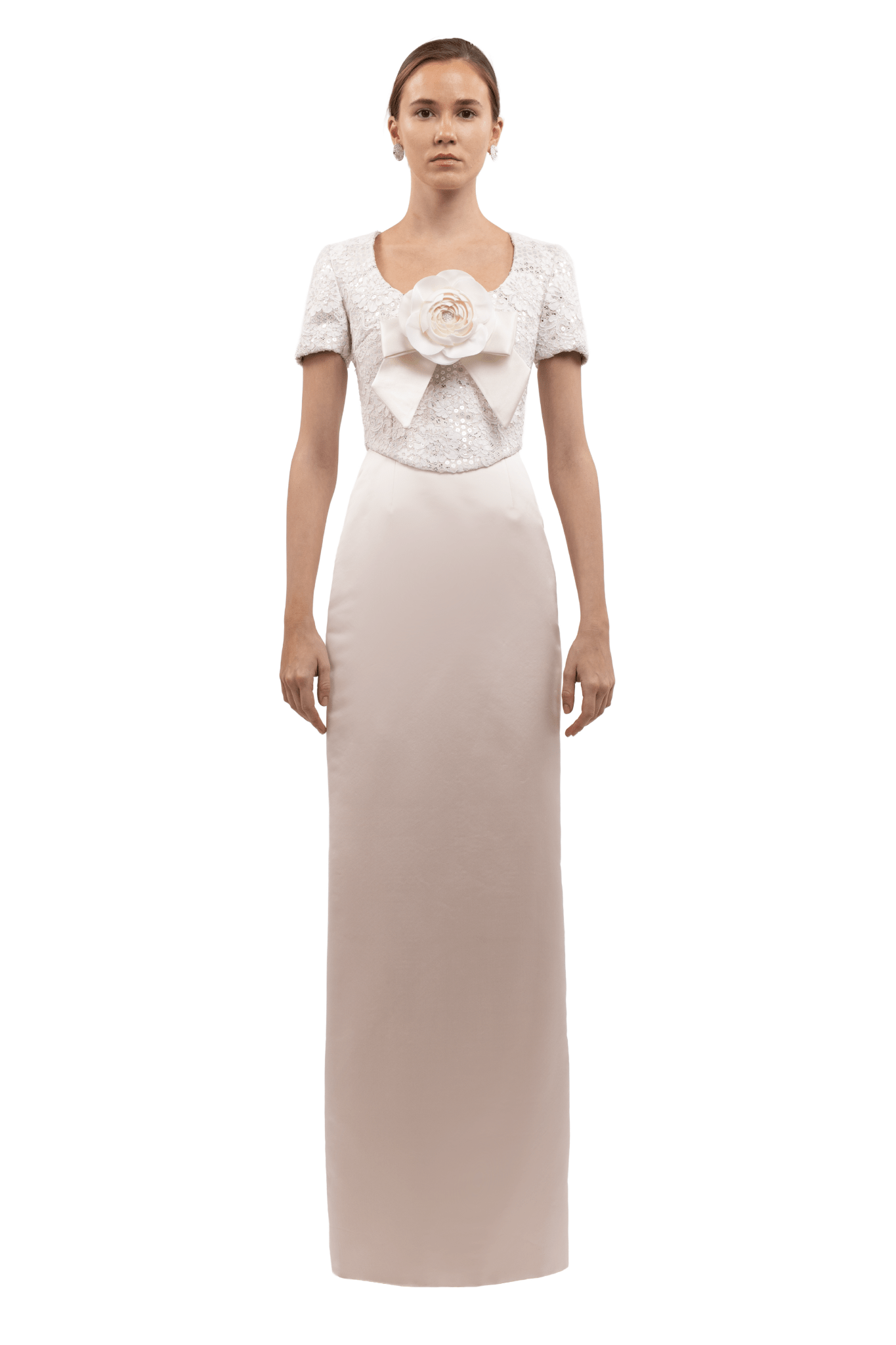 Sequined Bodice Rose Gown - ALBOUSHIYA - district 5 - dubai - riyadh - abaya - dresses - designers - evening wear - luxury - elegance - craftsmanship - gowns - cocktail dresses - collections - georges