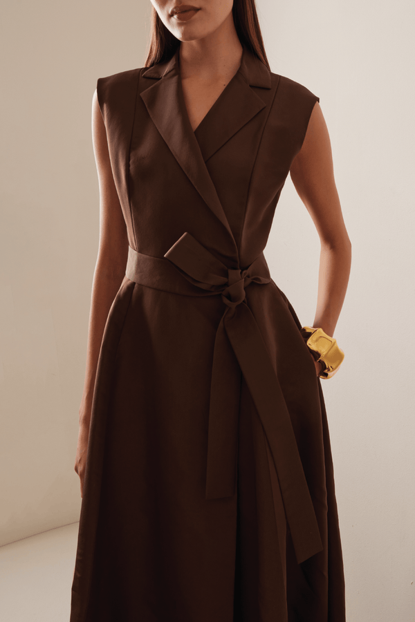 Silk Trench Gown - ALBOUSHIYA - district 5 - dubai - riyadh - abaya - dresses - designers - evening wear - luxury - elegance - craftsmanship - gowns - cocktail dresses - collections - georges