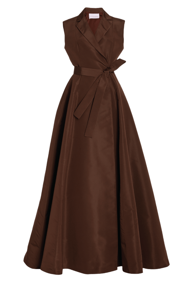 Silk Trench Gown - ALBOUSHIYA - district 5 - dubai - riyadh - abaya - dresses - designers - evening wear - luxury - elegance - craftsmanship - gowns - cocktail dresses - collections - georges