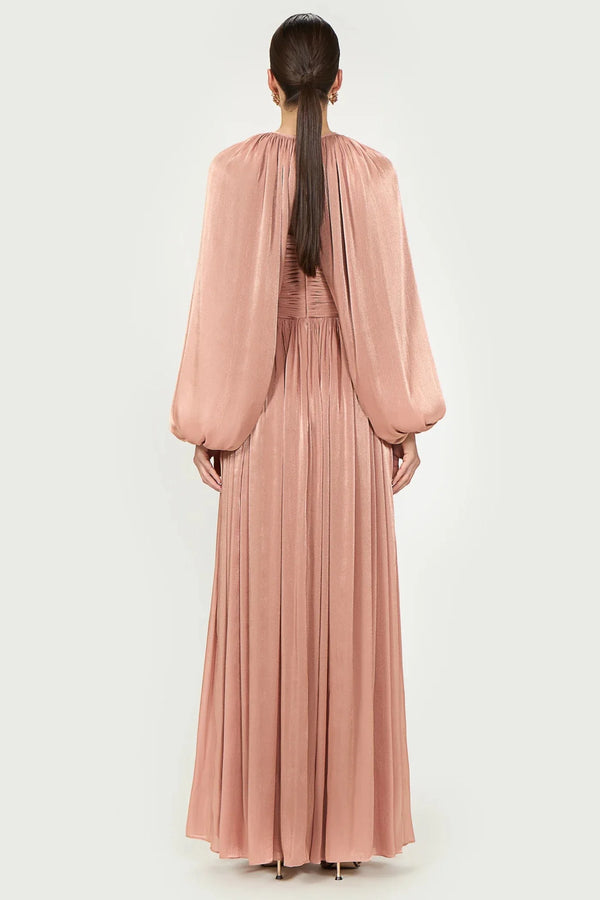 Sireen Lurex Georgette Dress - ALBOUSHIYA - district 5 - dubai - riyadh - abaya - dresses - designers - evening wear - luxury - elegance - craftsmanship - gowns - cocktail dresses - collections - georges
