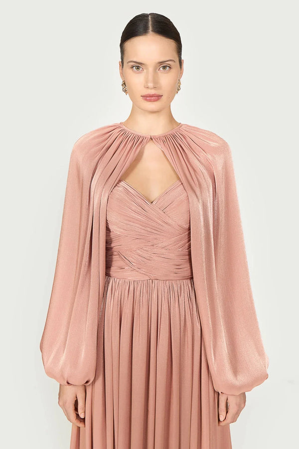 Sireen Lurex Georgette Dress - ALBOUSHIYA - district 5 - dubai - riyadh - abaya - dresses - designers - evening wear - luxury - elegance - craftsmanship - gowns - cocktail dresses - collections - georges
