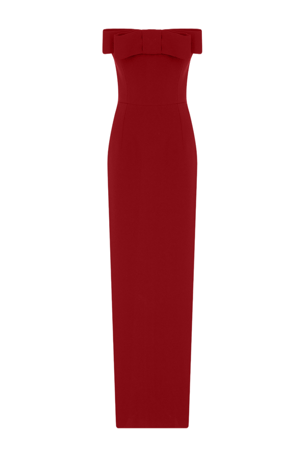 Sisu Bow - Detailed Dress - ALBOUSHIYA - district 5 - dubai - riyadh - abaya - dresses - designers - evening wear - luxury - elegance - craftsmanship - gowns - cocktail dresses - collections - georges