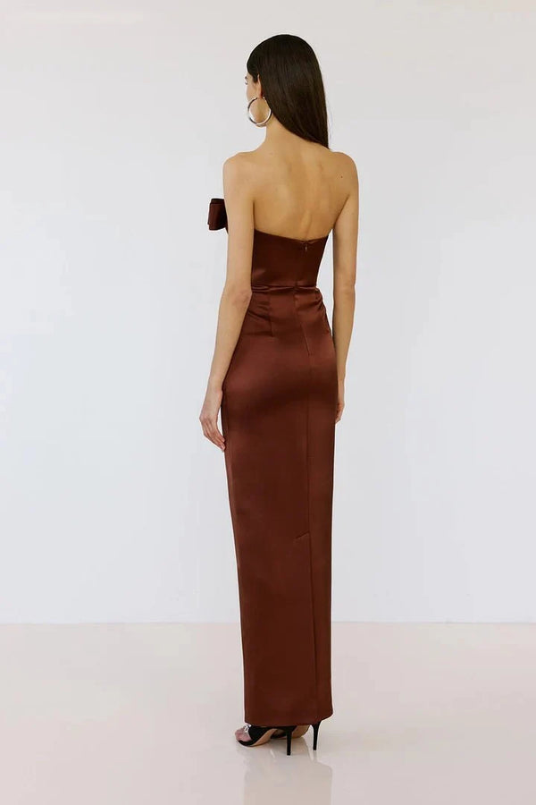 Sisu Dress in Baba au Rhum - ALBOUSHIYA - district 5 - dubai - riyadh - abaya - dresses - designers - evening wear - luxury - elegance - craftsmanship - gowns - cocktail dresses - collections - georges