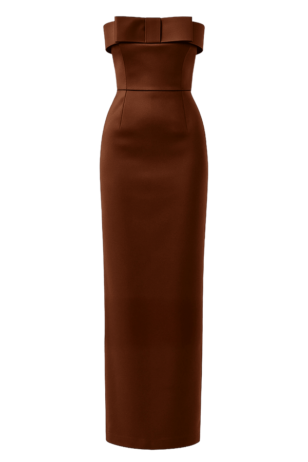 Sisu Dress in Baba au Rhum - ALBOUSHIYA - district 5 - dubai - riyadh - abaya - dresses - designers - evening wear - luxury - elegance - craftsmanship - gowns - cocktail dresses - collections - georges