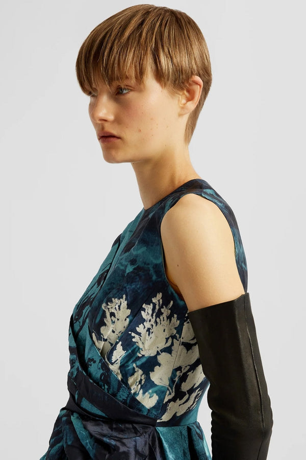 Sleeveless Draped Midi Dress - ALBOUSHIYA - district 5 - dubai - riyadh - abaya - dresses - designers - evening wear - luxury - elegance - craftsmanship - gowns - cocktail dresses - collections - georges