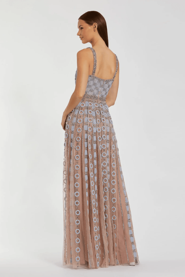 Sleeveless Embellished A - line Gown - ALBOUSHIYA - district 5 - dubai - riyadh - abaya - dresses - designers - evening wear - luxury - elegance - craftsmanship - gowns - cocktail dresses - collections - georges