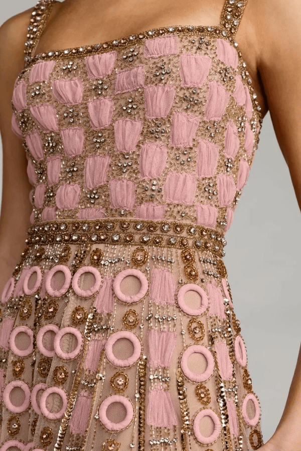 Sleeveless Embellished A - line Gown - ALBOUSHIYA - district 5 - dubai - riyadh - abaya - dresses - designers - evening wear - luxury - elegance - craftsmanship - gowns - cocktail dresses - collections - georges