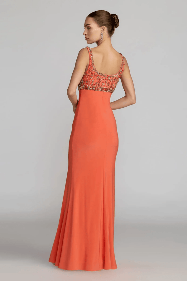 Sleeveless Scoop Neck Embellished Jersey Gown - ALBOUSHIYA - district 5 - dubai - riyadh - abaya - dresses - designers - evening wear - luxury - elegance - craftsmanship - gowns - cocktail dresses - collections - georges