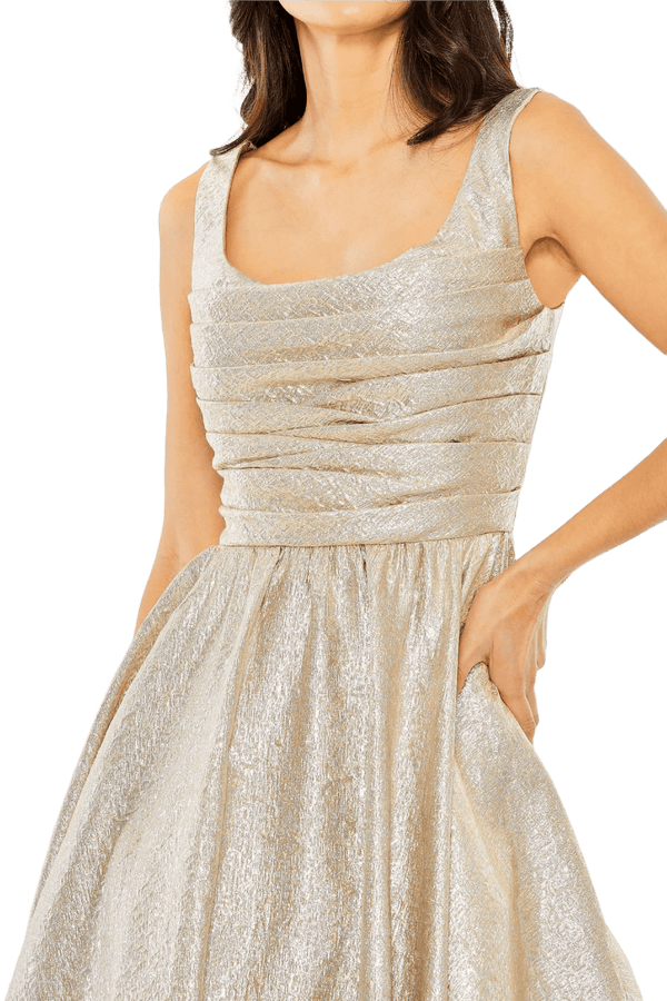 Square Neck Sleeveless A Line Dress - ALBOUSHIYA - district 5 - dubai - riyadh - abaya - dresses - designers - evening wear - luxury - elegance - craftsmanship - gowns - cocktail dresses - collections - georges