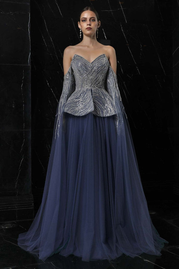 Starlit Symphony Gown - ALBOUSHIYA - district 5 - dubai - riyadh - abaya - dresses - designers - evening wear - luxury - elegance - craftsmanship - gowns - cocktail dresses - collections - georges