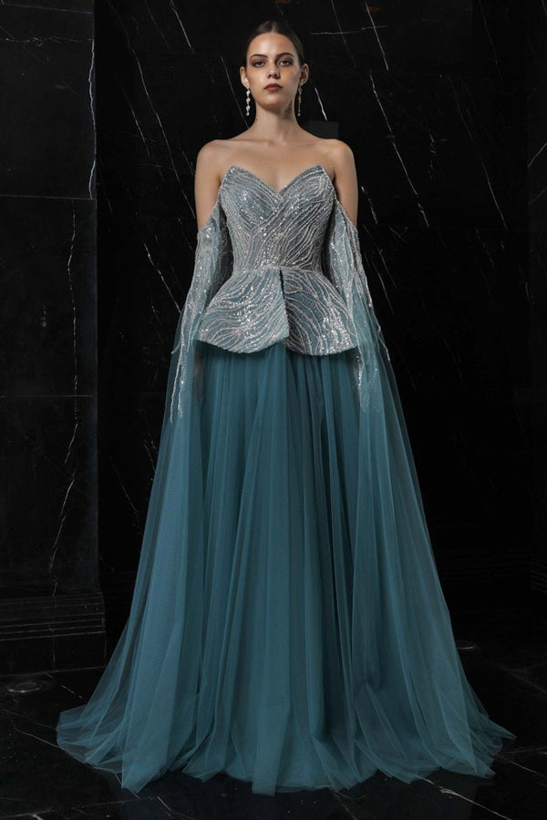 Starlit Symphony Gown - ALBOUSHIYA - district 5 - dubai - riyadh - abaya - dresses - designers - evening wear - luxury - elegance - craftsmanship - gowns - cocktail dresses - collections - georges