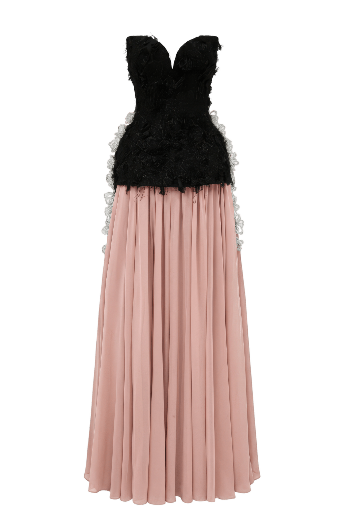 Strapless 3D Crystal Maxi Dress - ALBOUSHIYA - district 5 - dubai - riyadh - abaya - dresses - designers - evening wear - luxury - elegance - craftsmanship - gowns - cocktail dresses - collections - georges