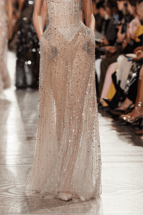 Strapless Beaded Long Dress - ALBOUSHIYA - district 5 - dubai - riyadh - abaya - dresses - designers - evening wear - luxury - elegance - craftsmanship - gowns - cocktail dresses - collections - georges