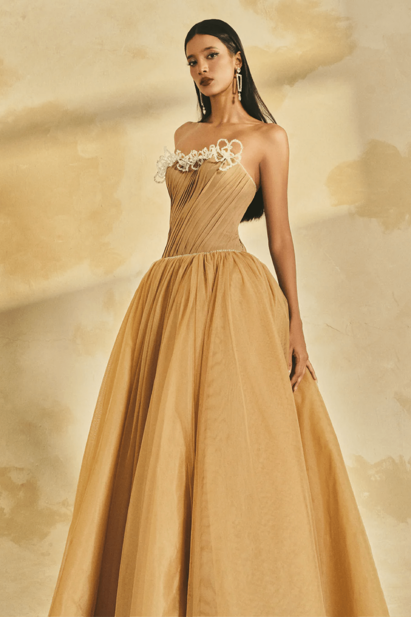 Strapless Draped Ball Gown - ALBOUSHIYA - district 5 - dubai - riyadh - abaya - dresses - designers - evening wear - luxury - elegance - craftsmanship - gowns - cocktail dresses - collections - georges
