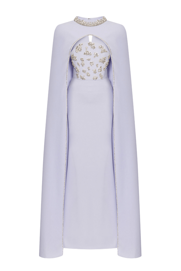 Strapless Gown with Detachable Cape - ALBOUSHIYA - district 5 - dubai - riyadh - abaya - dresses - designers - evening wear - luxury - elegance - craftsmanship - gowns - cocktail dresses - collections - georges