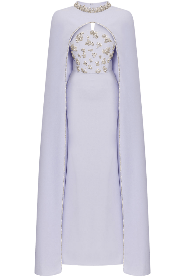 Strapless Gown with Detachable Cape - ALBOUSHIYA - district 5 - dubai - riyadh - abaya - dresses - designers - evening wear - luxury - elegance - craftsmanship - gowns - cocktail dresses - collections - georges