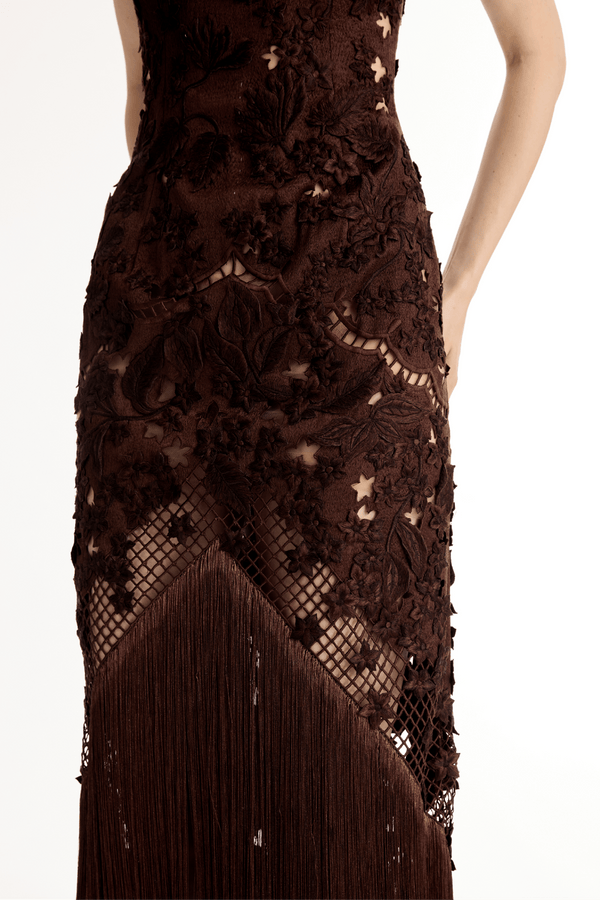Strapless Lace Embroidered Gown - ALBOUSHIYA - district 5 - dubai - riyadh - abaya - dresses - designers - evening wear - luxury - elegance - craftsmanship - gowns - cocktail dresses - collections - georges