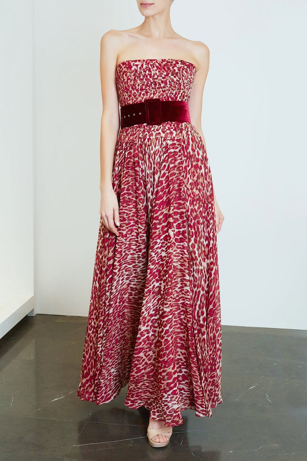Strapless Leopard Corset Gown - ALBOUSHIYA - district 5 - dubai - riyadh - abaya - dresses - designers - evening wear - luxury - elegance - craftsmanship - gowns - cocktail dresses - collections - georges